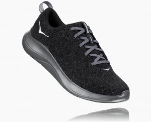 Black / Dark Grey Hoka Hupana Flow Wool Wide | 70186KTGZ