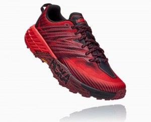 Dark Brown / Red Hoka Speedgoat 4 Wide | 92103FQOB