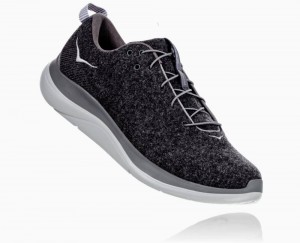 Dark Grey Hoka Hupana Flow Wool Wide | 20981XOWL