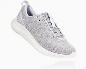 Lunar Rock/Blanc De Blanc Hoka Hupana Flow Wool Wide | 50769GZNP