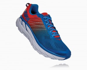 Red / Royal Blue Hoka Clifton 6 Wide | 96357GNPB