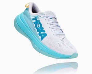 White / Blue Hoka Carbon X | 25604DARY