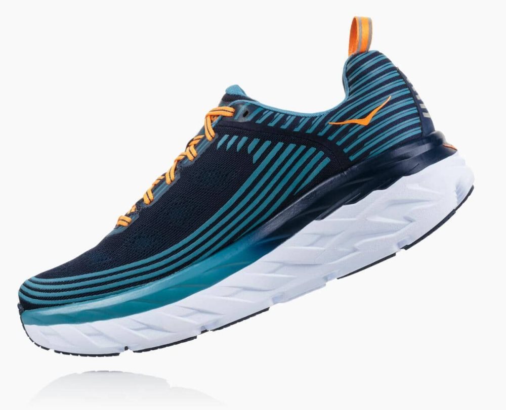 Black / Blue Hoka Bondi 6 Wide | 81502RJKY