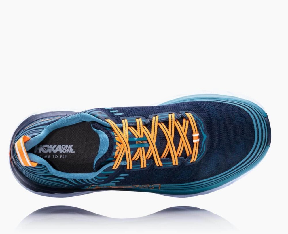 Black / Blue Hoka Bondi 6 Wide | 81502RJKY