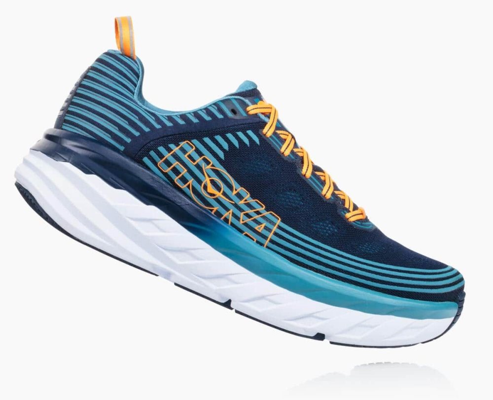 Black / Blue Hoka Bondi 6 Wide | 91475MSWD