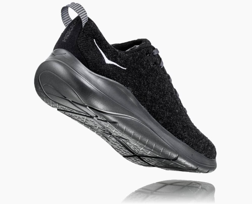 Black / Dark Grey Hoka Hupana Flow Wool Wide | 70186KTGZ