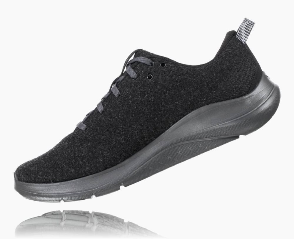 Black / Dark Grey Hoka Hupana Flow Wool Wide | 70186KTGZ