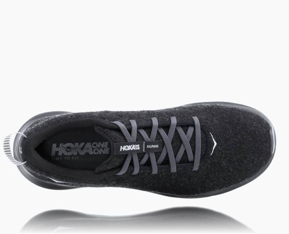 Black / Dark Grey Hoka Hupana Flow Wool Wide | 70186KTGZ