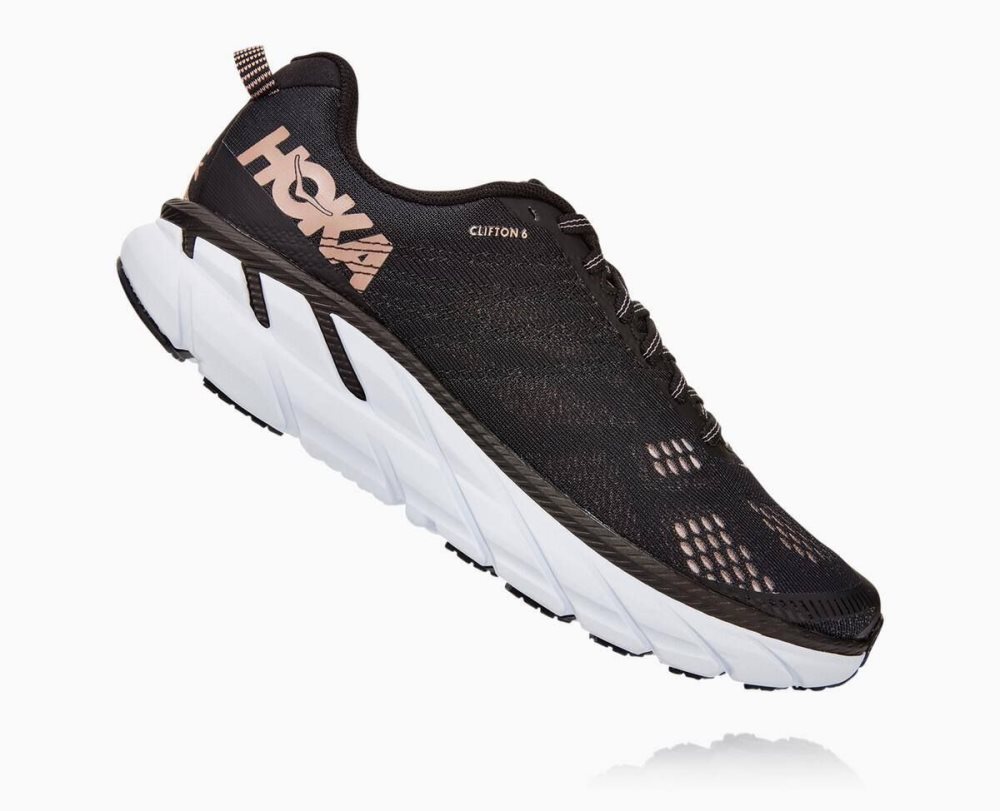 Black / Rose Gold Hoka Clifton 6 | 02749YFDV