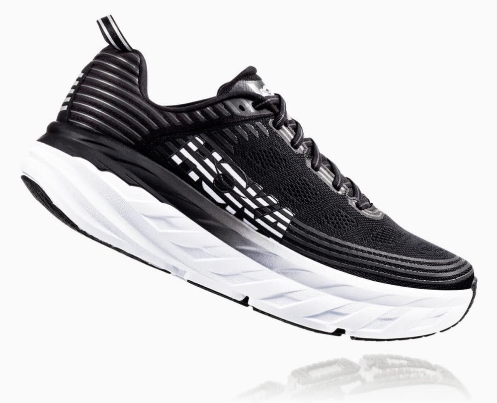 Black / White Hoka Bondi 6 Wide | 84023WHGQ