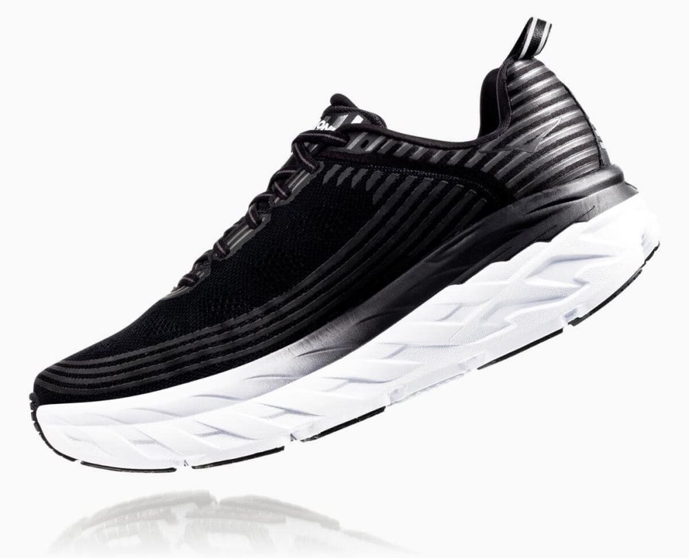 Black / White Hoka Bondi 6 Wide | 84023WHGQ