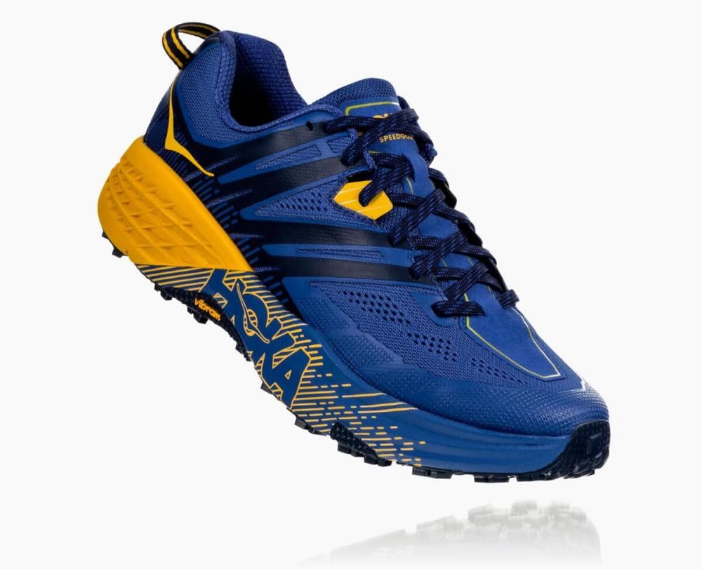 Blue / Gold Hoka Speedgoat 3 | 14376RMBD