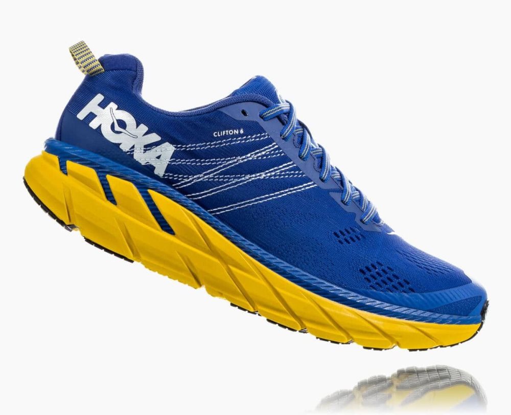 Blue / Lemon Hoka Clifton 6 Wide | 57812SUTW