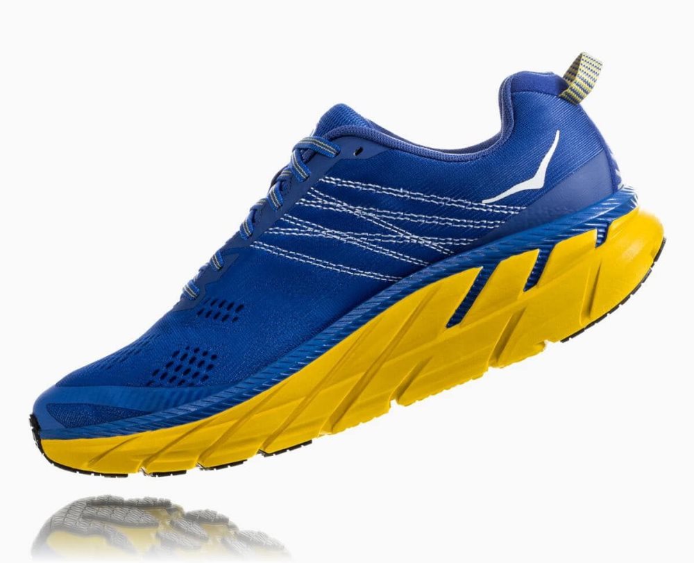 Blue / Lemon Hoka Clifton 6 Wide | 57812SUTW