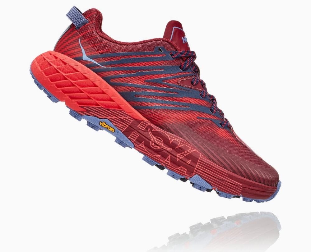 Dark Brown / Red Hoka Speedgoat 4 Wide | 38469FARB