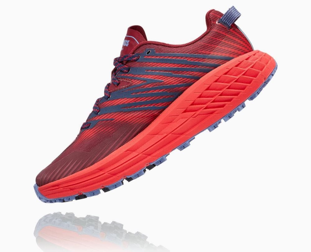 Dark Brown / Red Hoka Speedgoat 4 Wide | 38469FARB