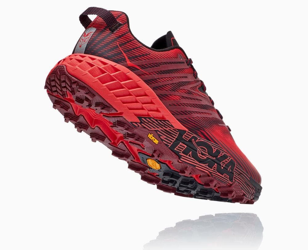 Dark Brown / Red Hoka Speedgoat 4 Wide | 92103FQOB