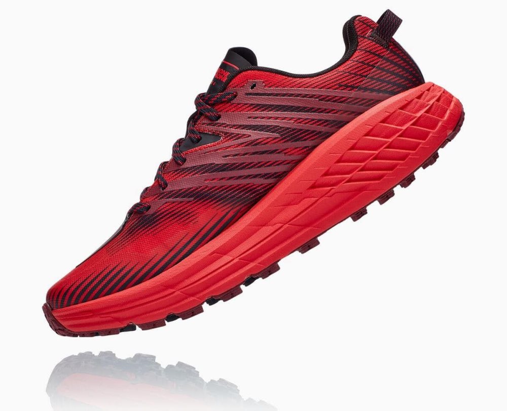 Dark Brown / Red Hoka Speedgoat 4 Wide | 92103FQOB