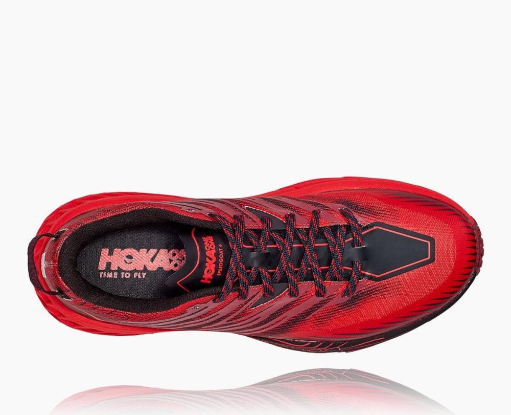 Dark Brown / Red Hoka Speedgoat 4 Wide | 92103FQOB