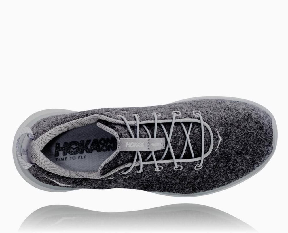 Dark Grey Hoka Hupana Flow Wool Wide | 20981XOWL