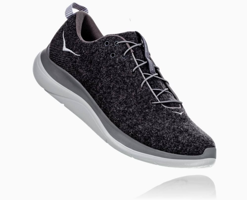 Dark Grey Hoka Hupana Flow Wool | 05286ASIK