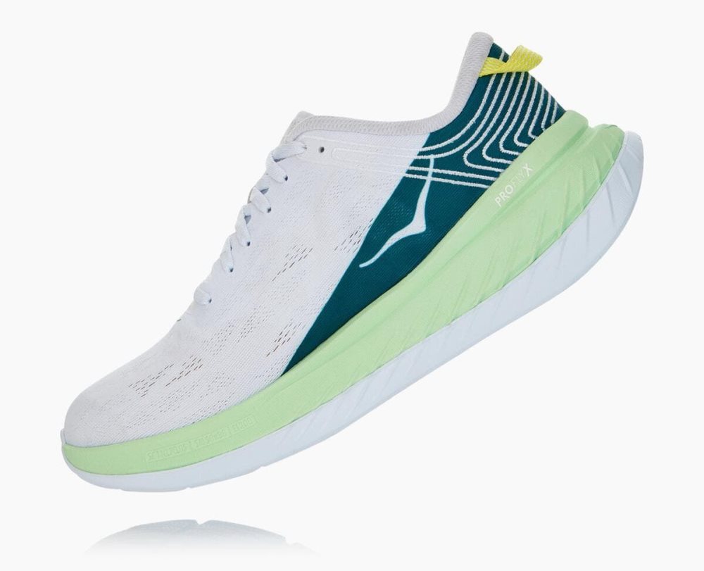 Green Grey / White Hoka Carbon X | 32615DGUR