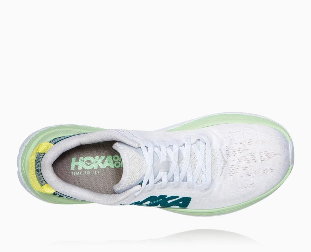 Green Grey / White Hoka Carbon X | 32615DGUR