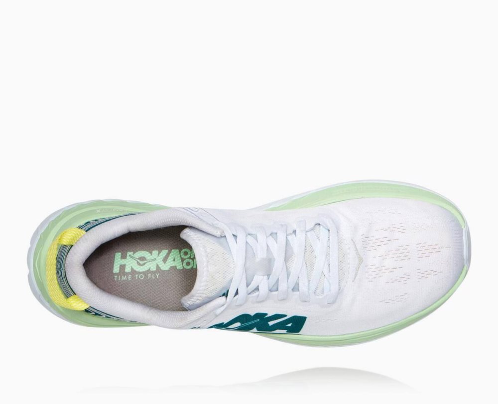 Green Grey / White Hoka Carbon X | 50639XBEZ