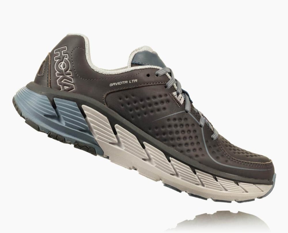 Grey Hoka Gaviota Leather Wide | 04975JCYB