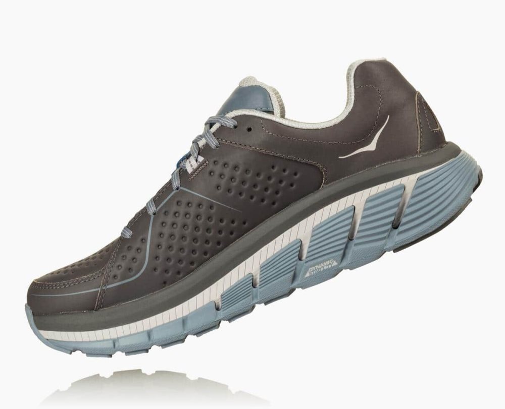 Grey Hoka Gaviota Leather Wide | 04975JCYB