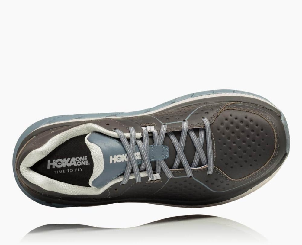 Grey Hoka Gaviota Leather Wide | 04975JCYB