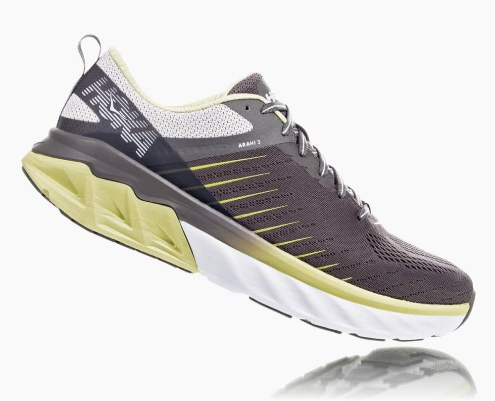 Grey / Light Green Hoka Arahi 3 | 25703ULNF