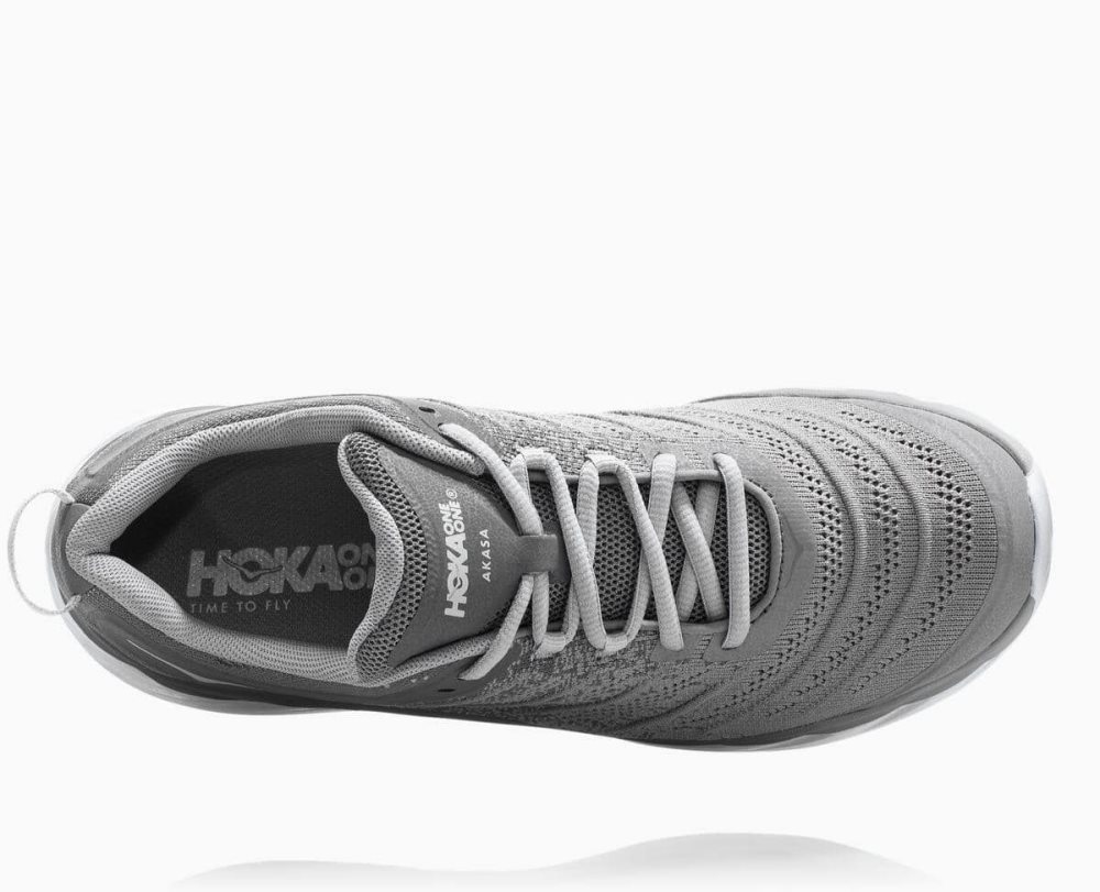 Grey / Silver Hoka Akasa Wide | 16489YKZQ