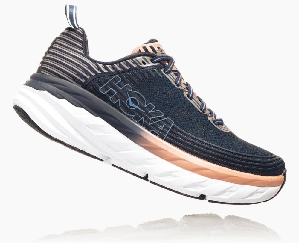 Indigo / Pink Hoka Bondi 6 Wide | 51673KRJX