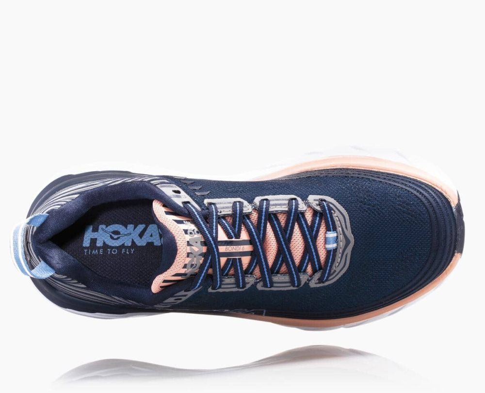 Indigo / Pink Hoka Bondi 6 Wide | 51673KRJX