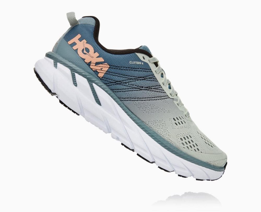 Lead/Sea Foam Hoka Clifton 6 Wide | 41793YACF