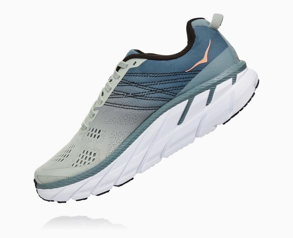 Lead/Sea Foam Hoka Clifton 6 Wide | 41793YACF