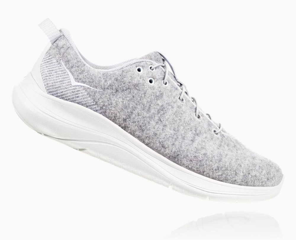 Lunar Rock/Blanc De Blanc Hoka Hupana Flow Wool | 43728ZVHN