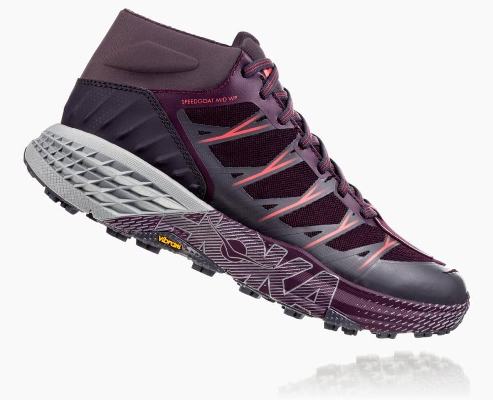 Obsidian / Purple Hoka Speedgoat Mid Waterproof | 26895UNVK