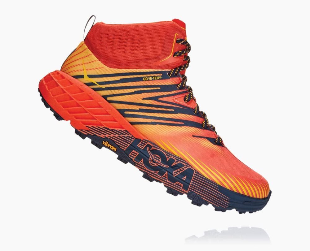 Red / Gold Hoka Speedgoat Mid GORE | 24681QZNM