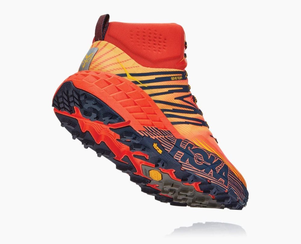 Red / Gold Hoka Speedgoat Mid GORE | 24681QZNM