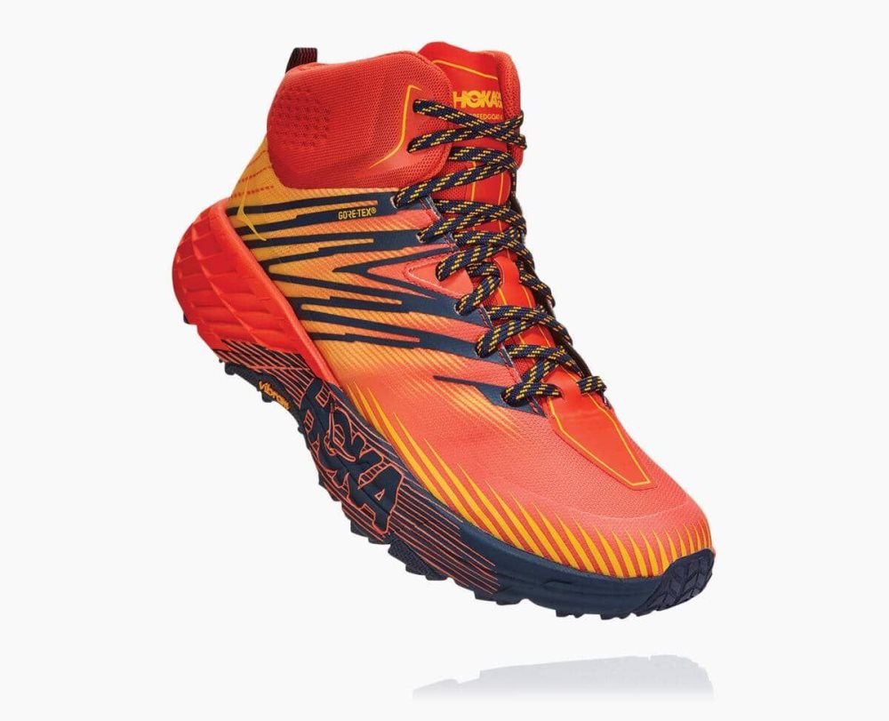 Red / Gold Hoka Speedgoat Mid GORE | 24681QZNM