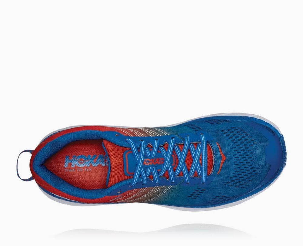 Red / Royal Blue Hoka Clifton 6 Wide | 96357GNPB