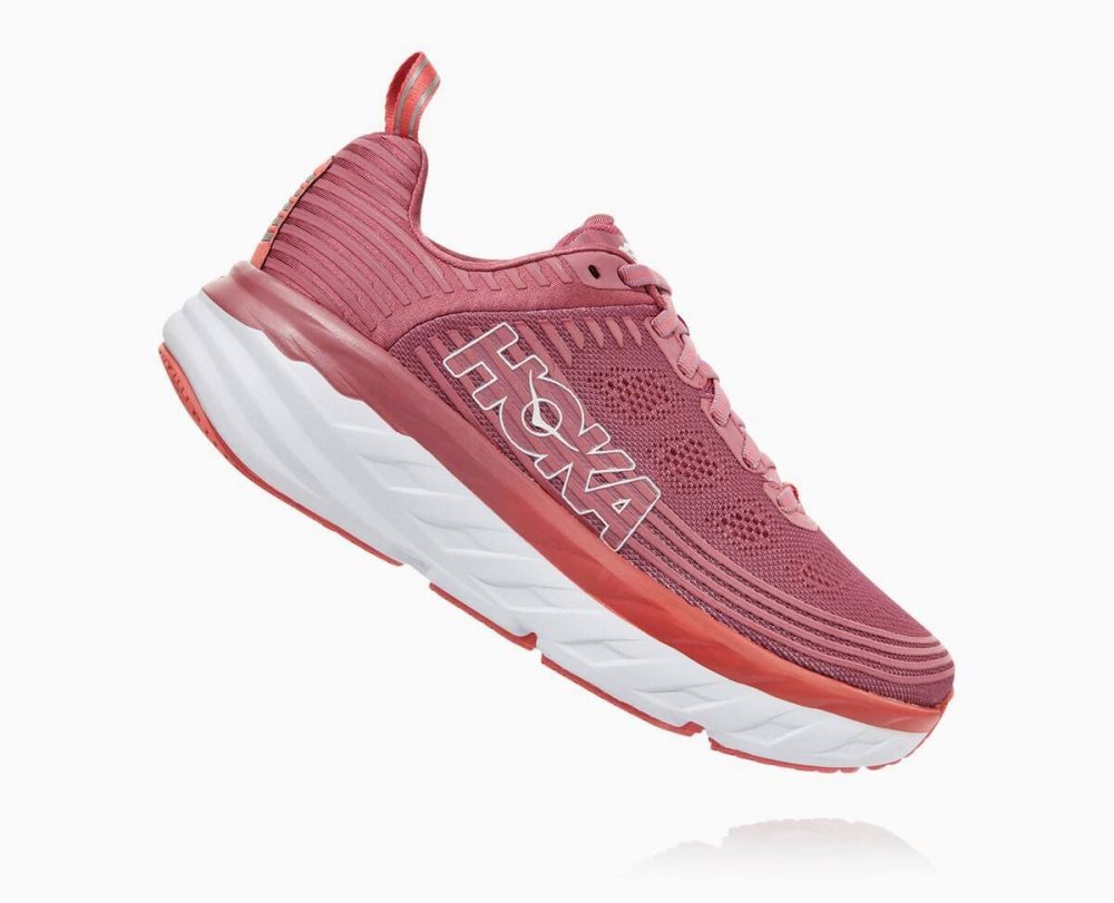 Rose Hoka Bondi 6 Wide | 87152SIDM