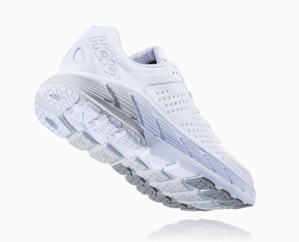 White Hoka Gaviota Leather Wide | 75162WETR