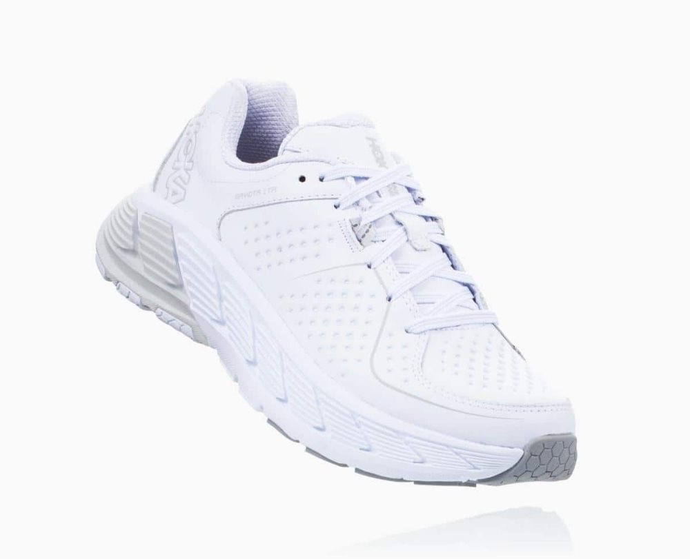 White Hoka Gaviota Leather | 15743DBEW