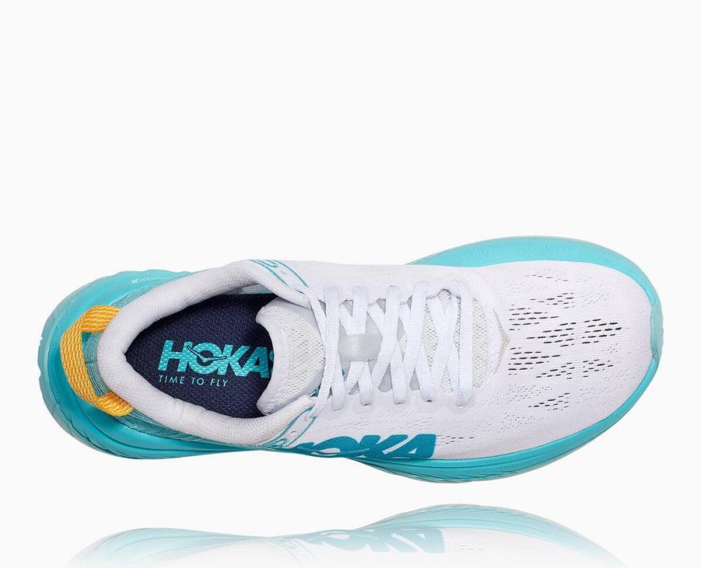 White / Blue Hoka Carbon X | 25604DARY