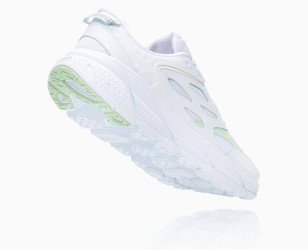 White / Green Grey Hoka Clifton L | 43712UHDF