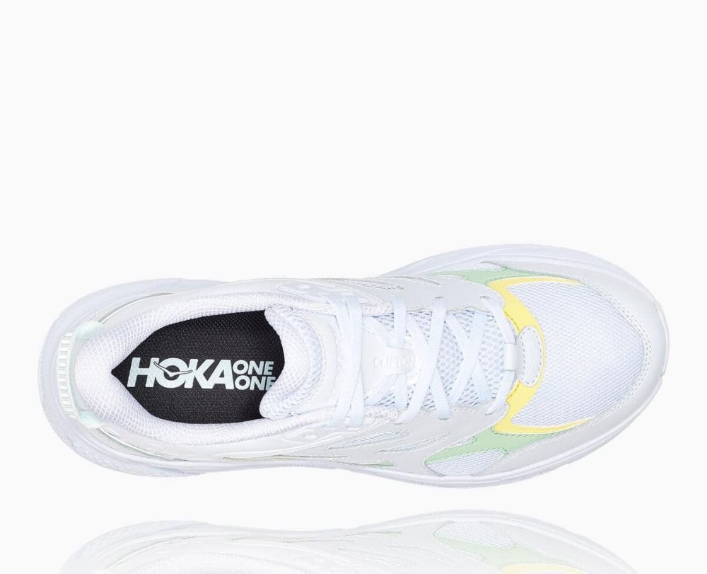 White / Green Grey Hoka Clifton L | 90173DWBC