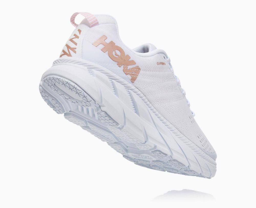 White / Rose Gold Hoka Clifton 6 | 02354OKSZ